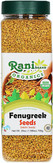 Rani Organic Fenugreek (Methi) Seeds Whole 25oz (1.56lbs) 708g PET Jar, Trigonella Foenum Graecum ~ All Natural | Vegan | Gluten Friendly | NON-GMO | Indian Origin | USDA Certified Organic