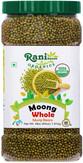 Rani Organic Moong Whole (Whole Mung Beans with Skin) Indian Lentils 64oz (4lbs) 1.81kg Bulk PET Jar ~ All Natural | Vegan | Gluten Friendly | NON-GMO | Indian Origin | USDA Certified Organic