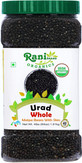 Rani Organic Urid/Urad Whole Black (Matpe Beans With Skin) Indian Lentils 64oz (4lbs) 1.81kg Bulk PET Jar ~ All Natural | Vegan | Gluten Friendly | NON-GMO | Indian Origin | USDA Certified Organic