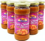 Rani Chili Chicken Vegan Simmer Sauce (Ginger, Garlic, Tomatoes & Spices) 14oz (400g) Glass Jar, Pack of 5 +1 FREE ~ Easy to Use | Vegan | No Colors | All Natural | NON-GMO | Gluten Free | Indian Origin