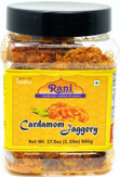Rani Cardamom Jaggery (Gur) Indian Unrefined Raw Cane Sugar 17.5oz (1.1lbs) 500g PET Jar ~ Gluten Friendly | Vegan | NON-GMO | No Salt or fillers | Indian Product
