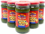 Rani Pani Puri Concentrate (Sweet & Spicy to Make Pani Water / Spicy Water) 10.5oz (300g) Glass Jar, Ready to Eat, Pack of 5+1 FREE ~ Vegan | Gluten Free | NON-GMO | Indian Origin
