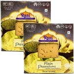 Rani Pappadums (Indian Lentil Wafer Snack) Plain Papad 7oz (200g) Approximately 15pc, 7 inches, Pack of 2 ~ All Natural | Gluten Friendly | NON-GMO | Vegan | Indian Origin
