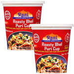 Rani Roasty Bhel Puri Cup (Spicy & Crunchy Indian Snack w/ mouth watering Indian Chutneys) 3.5oz (100g), Pack of 2 ~ Ready to Eat | Vegan | NON-GMO | Indian Origin 