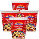 Rani Roasty Bhel Puri Cup (Spicy & Crunchy Indian Snack w/ mouth watering Indian Chutneys) 3.5oz (100g), Pack of 4 ~ Ready to Eat | Vegan | NON-GMO | Indian Origin 