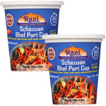 Rani Schezuan Bhel Puri Cup (Spicy & Crunchy Indian Snack w/ mouth watering Indian Chutneys) 3.5oz (100g), Pack of 2 ~ Ready to Eat | Vegan | NON-GMO | Indian Origin 