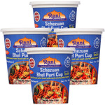 Rani Schezuan Bhel Puri Cup (Spicy & Crunchy Indian Snack w/ mouth watering Indian Chutneys) 3.5oz (100g), Pack of 4 ~ Ready to Eat | Vegan | NON-GMO | Indian Origin 