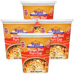 Rani Mango Bhel Puri Cup (Spicy & Crunchy Indian Snack w/ mouth watering Indian Chutneys) 3.5oz (100g), Pack of 4 ~ Ready to Eat | Vegan | NON-GMO | Indian Origin 