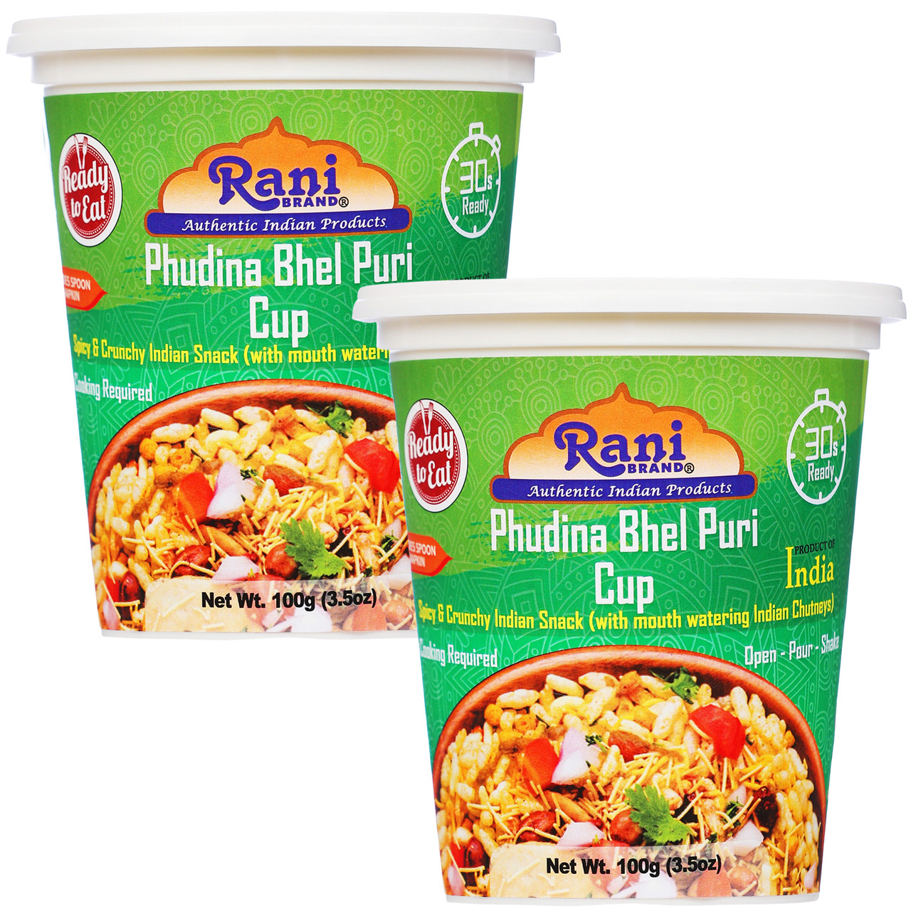 Rani Pudina Bhel Puri Cup (Spicy & Crunchy Indian Snack w/ mouth