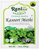 Rani Organic Fenugreek Leaves Dried (Kasoori Methi) 14oz (400g) ~ All Natural | Vegan | Gluten Friendly | NON-GMO | Indian Origin | USDA Certified Organic