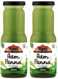 Rani Aam Panna 6.7 fl oz (200 ml) Glass Bottle, Pack of 2 ~ Indian Fruit Beverage | Vegan | Gluten Free | NON-GMO | Indian Origin