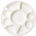 Rani Round Biodegradable Divided Plates, Pack of 200, 9 Compartments ~ Disposable & Eco-Friendly | 12.44" Diameter, 1.38" Thickness | Heavy-Duty and Sturdy Disposable Bagasse Plates | Premium Quality