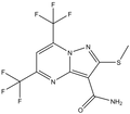 5,7-Bis(trifluoromethyl)-2-(methylthio)pyrazolo-[1,5-a]pyrimidine-3-carboxamide 250mg