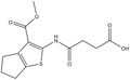 2-(3-Carboxypropionylamino)-5,6-dihydro-4H-cyclo-penta[b]thiophene-3-carboxylic acid methyl ester 500mg