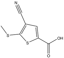 4-Cyano-5-methylsulfanylthiophene-2-carboxylic acid 250mg