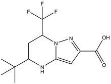 5-tert-Butyl-7-trifluoromethyl-4,5,6,7-tetrahydro-pyrazolo[1,5-a]pyrimidine-2-carboxylic acid, 500mg