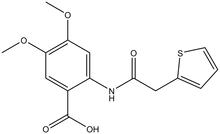4,5-Dimethoxy-2-(2-thiophen-2-yl-acetylamino)-benzoic acid 500mg