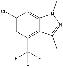 6-Chloro-1,3-dimethyl-4-(trifluoromethyl)-1H-pyrazolo[3,4-b]pyridine 500mg