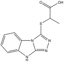 2-(9H-Benzo[4,5]imidazo[2,1-c][1,2,4]triazol-3-ylsulfanyl)-propionic acid 500mg