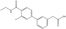 {3-[4-(Ethylcarbamoyl)-3-fluorophenyl]phenyl}acetic acid 