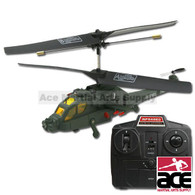 HELICOPTER 19.8 X 8.8 X 16.8 CM DUAL PROPELLER SYSTEM CHARGE TIME: 25 MINUTES, FLIGHT DURATION: 6 MINUTES 3-CHANNEL CO-AXIAL 3.7V RECHARGEABLE LITHIUM POLYMER BATTERY INCLUDES REMOTE CONTROL & SPARE TAIL BLADE