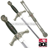 MEDIEVAL SWORD 21" OVERALL MASONIC SHORT SWORD INCLUDES CAST METAL SCABBARD