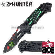ZOMBIE HUNTER Green MONSTER CLAWS Spring Assisted Opening BIOHAZARD Pocket Knife