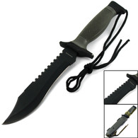 NEW HUNTING Bowie Fixed Blade SURVIVAL KNIFE + SHEATH