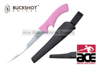 Buckshot Knives 12" Pink Plastic Handle Fillet Knife with Sheath