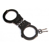 Black Steel Hinged Heavy Duty Handcuffs