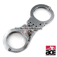 HINGED STEEL Handcuffs POLICE HEAVY DUTY Hand Cuffs Double Locking + 2 Keys