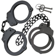 COMBO Set Handcuffs Hand & Leg Cuffs Irons NICKEL Double Locking + CASE + 4 Keys