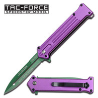 TAC FORCE TF-457PGN 7.5" THE JOKER "WHY SO SERIOUS" TWO TONE SPRING ASSISTED KNIFE