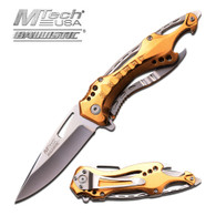 MTECH BALLISTIC MT-A705SGD 8" GOLD SPRING ASSISTED FOLDING KNIFE
