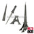 Stainless steel Eiffel Tower w/ hidden blade. 15.5" Total height w/ 8.5" blade.
