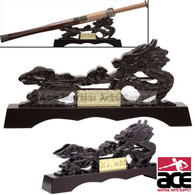 Oriental Dragon Sword Stand Mahogany