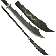 Black Dragon Naginata War Blade Sword