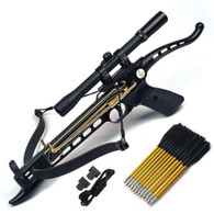 Cobra System Self Cocking Pistol Tactical Crossbow, 80-Pound (Scope with 39 Arrows and 2 Strings)