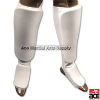 Durable elastic cloth shin and foot padding. 1/2" padding with comfortable contouring fit.