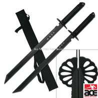 2 PC Large Full Tang 28" Ninja Twin Tanto Blade Sword Machete w/Nylon Sheath