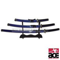 Samurai Sword Set with Spoke Tsuba - Blue