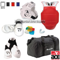 Macho Warrior Sparring Gear Set with Chestguard and FREE BAG