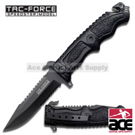 TAC FORCE TF-711BK 8.5" DOUBLE SERRATED SPRING ASSISTED FOLDING KNIFE