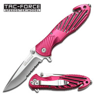 Tac Force TF-702PK 8" Striped Pink Spring Assisted Folding Knife