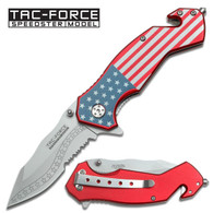Tactical Rescue Folder Spring Assisted Knife - USA Flag