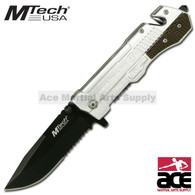 M9 Style Silver Aluminum Handle Rescue Folder Knife