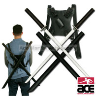 Twin Ninja Katana Sword Set With Back Strap