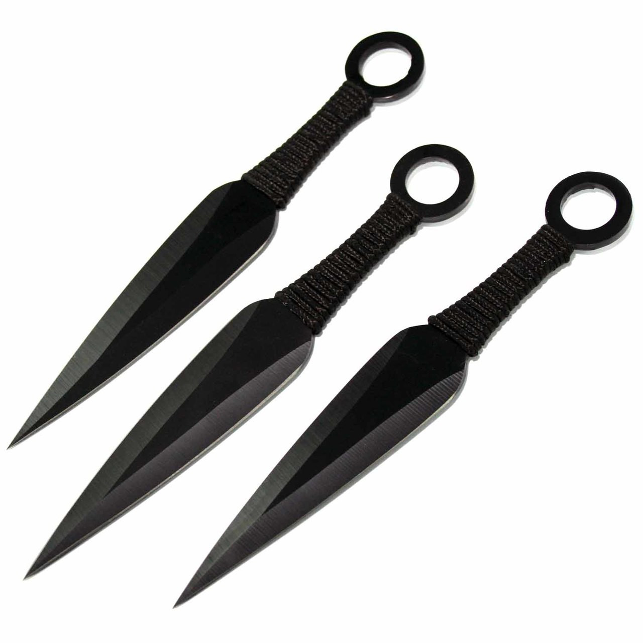 3PC 6.5 Ninja Kunai Biohazard Tactical Technicolor Knife Set w/ Sheath