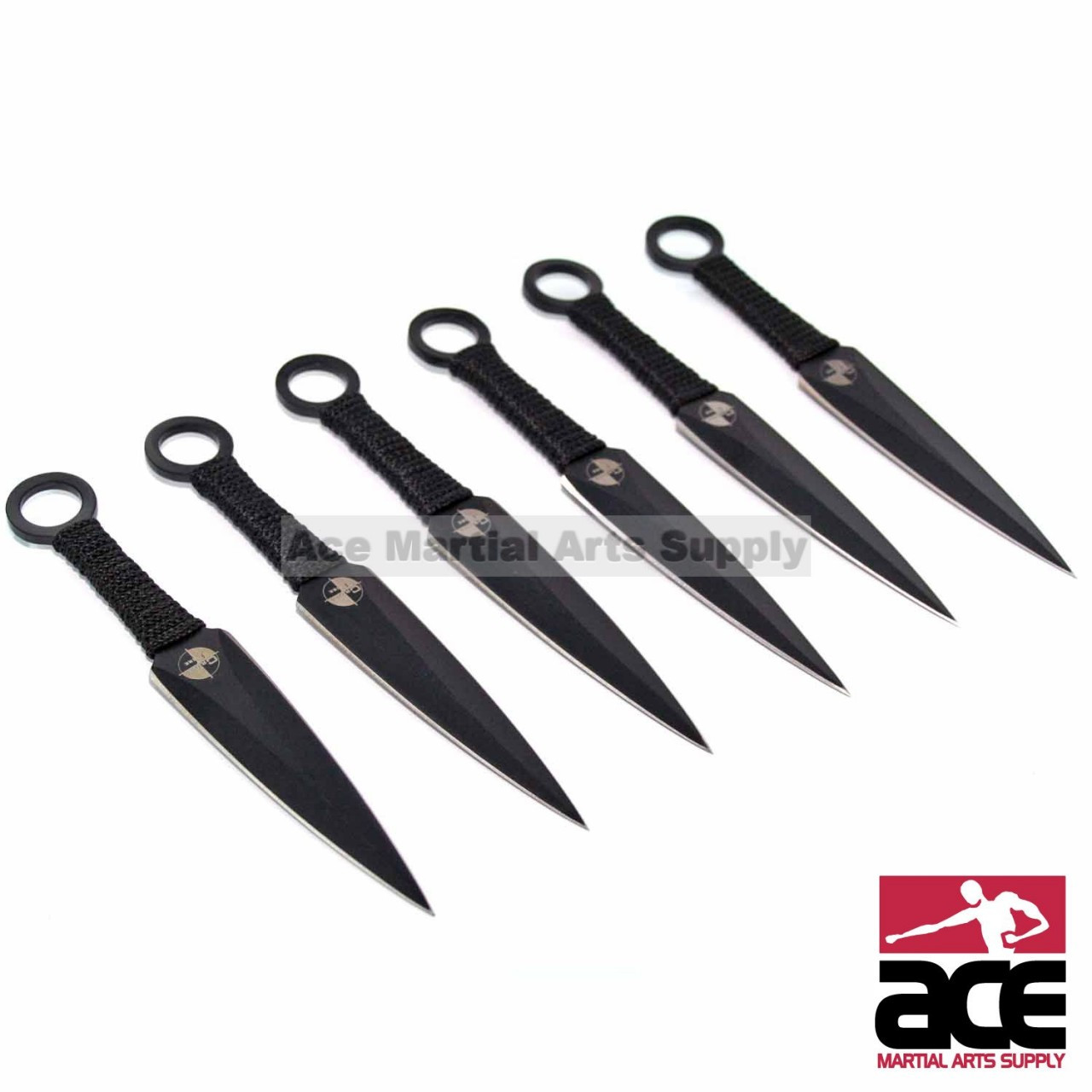 3Pc 6.5 Ninja Tactical Combat Ninjutsu Kunai Throwing Knife Set w/ Sheath  BLACK