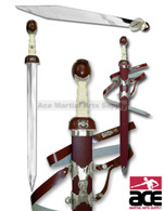 Roman Gladiator Movie Maximus Sword Scabbard Medieval Gladius Costume New Blade (Silver)
